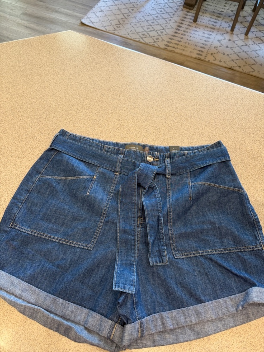 NWT Torrid Denim Tie-Waist Women's Shorts - Blue size 12
